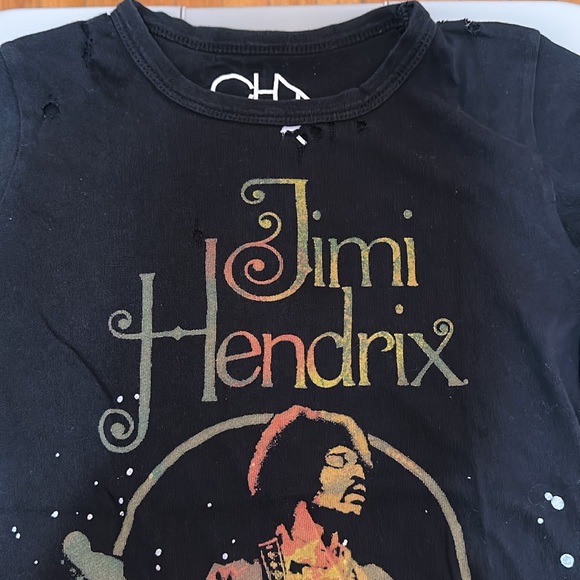 Chaser Black Distressed Splatter Paint Jimi Hendrix Tee Size Small - Picture 2 of 7